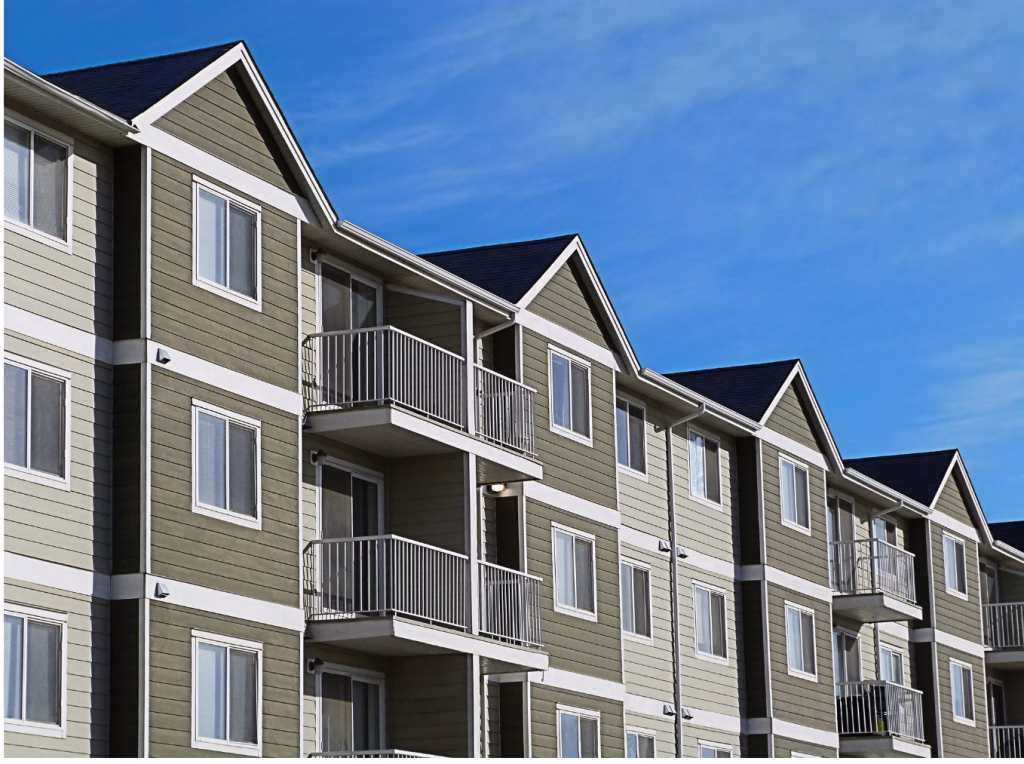 Exterior of a modern apartment building