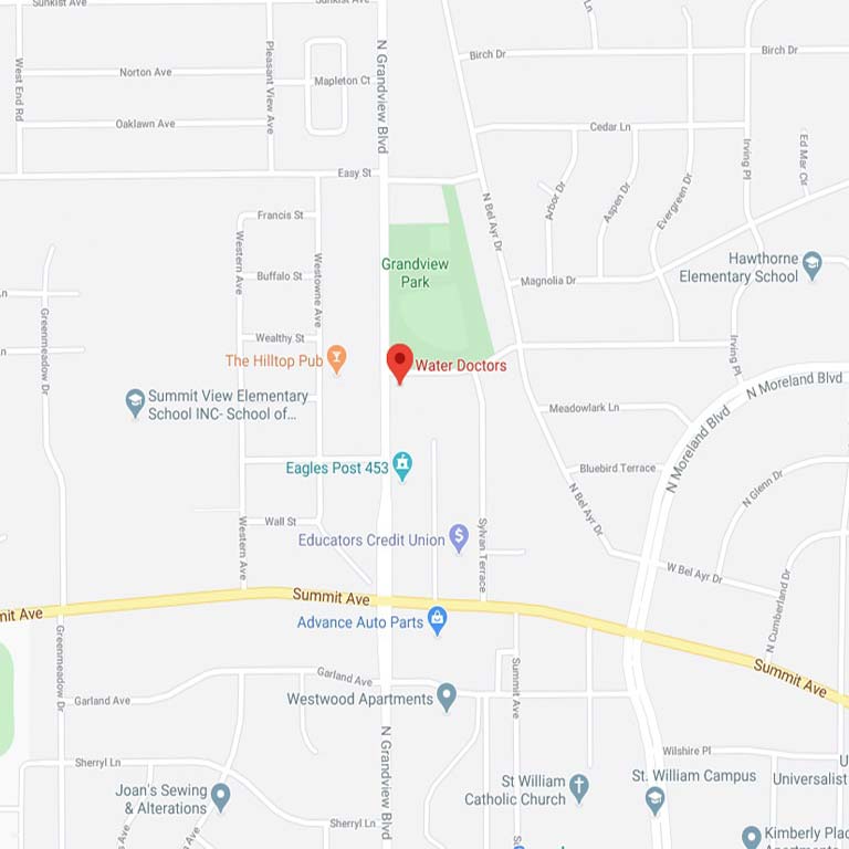 Water Doctors Map - 901 N Grandview Blvd, Waukesha, WI 53188